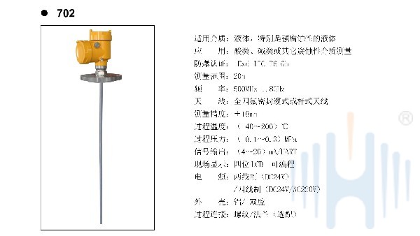 慧博新锐HBRD702导波雷达物位计选型说明书