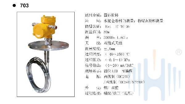 慧博新锐HBRD703导波雷达物位计选型说明书